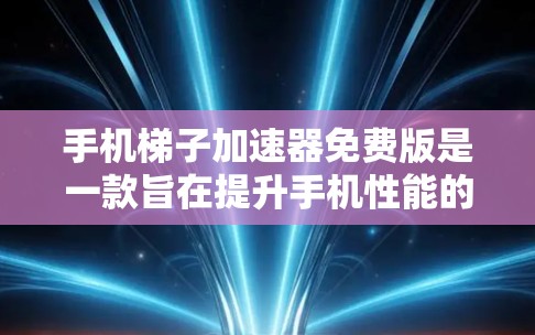 手机梯子加速器免费版是一款旨在提升手机性能的工具，提供了多种功能选项，适合使用移动数据和微信支付的用户。以下是详细的分析和总结