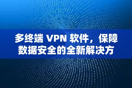 多终端 VPN 软件,保障数据安全的全新解决方案 多终端 VPN 软件,保障数据安全的全新解决方案