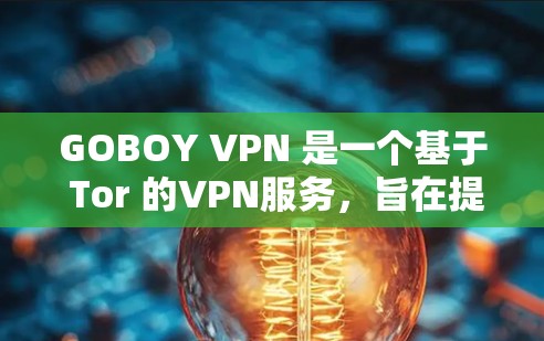 GOBOY VPN 是一个基于 Tor 的VPN服务，旨在提供安全、匿名和稳定的网络连接体验。如果你正在寻找一款适合个人或移动设备的VPN软件，GOBOY VPN 可能是一个不错的选择